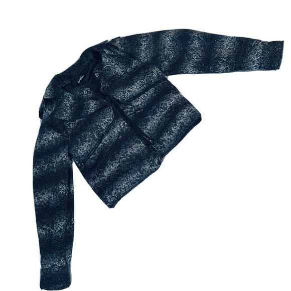 Karl Lagerfeld For Macys Impulse Black Wool Silver Spark Extra Small Moto Jacket - Picture 10 of 14